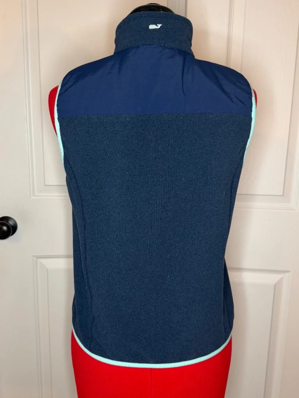 Vineyard Vines Youth Fleece Full Zip Vest Navy Light Blue Pink Kids XL Pockets